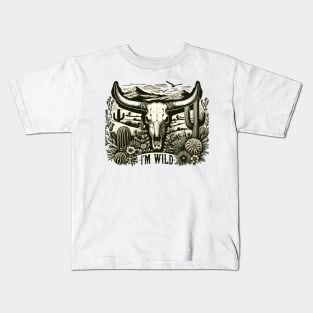 Western Desert Cow Kids T-Shirt